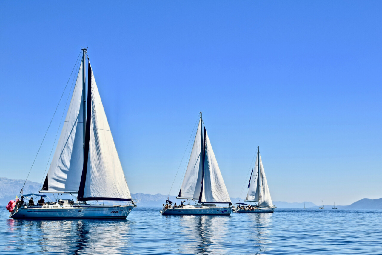 Sailing boats near Brač island