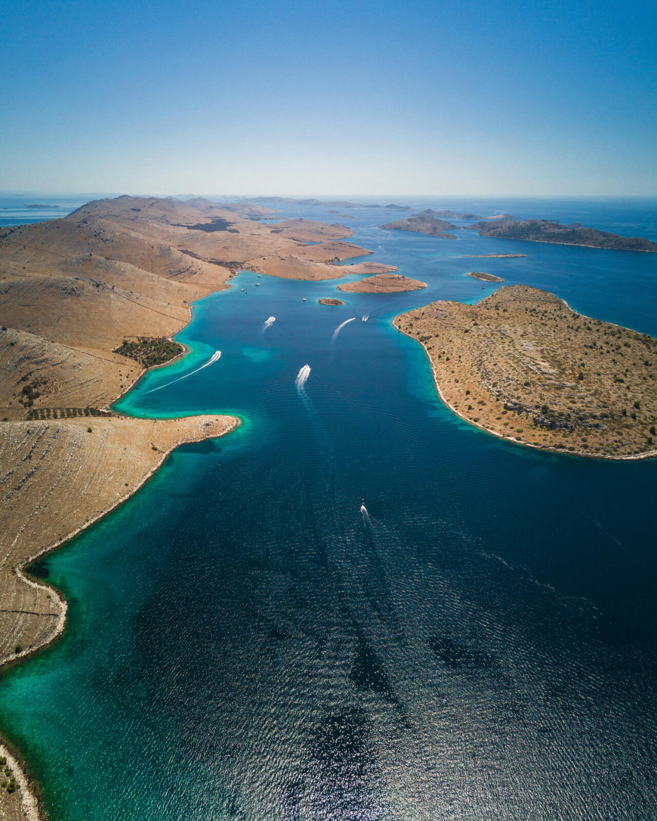 An aerial shot of Kornati islands