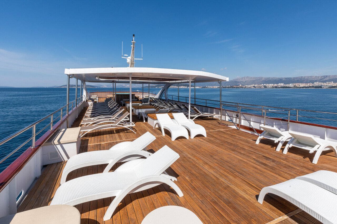Sun Deck on a luxury motor yacht