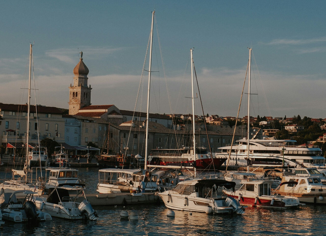 Boats in marina on Krk island