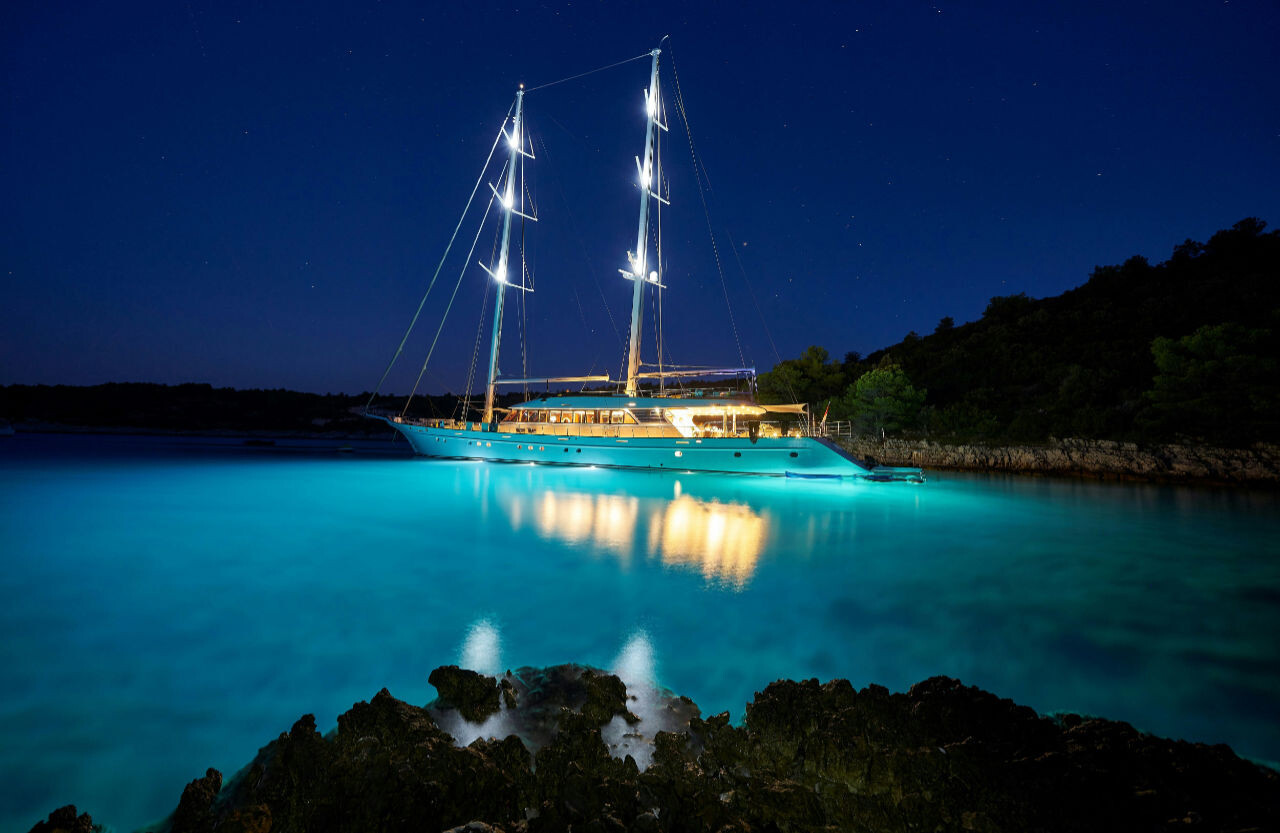 Chartered luxury yacht in Croatia