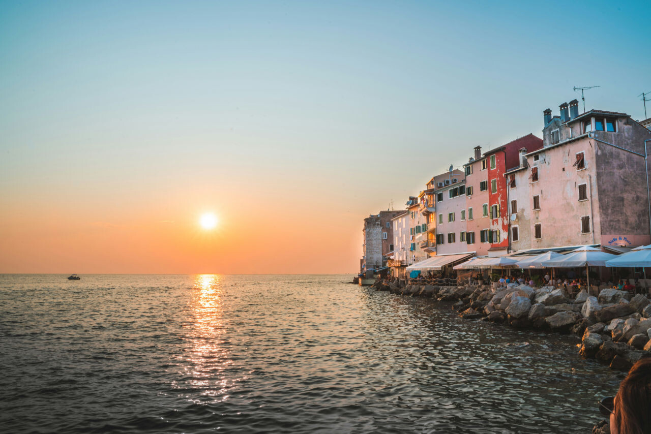 Amazing sunset in beautiful Rovinj
